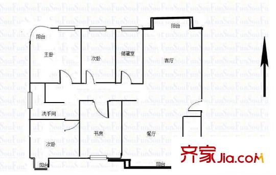 東方天郡戶型圖戶型圖 4室 4室2廳2衛(wèi)1廚