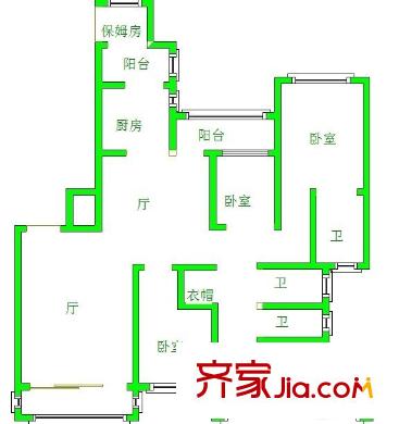 雅居樂花園戶型圖戶型圖 5室 5室2廳3衛(wèi)1廚