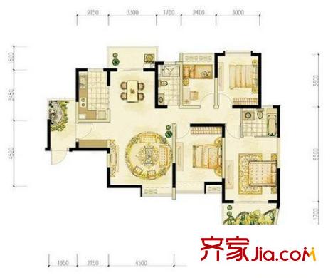 雅居樂花園戶型圖戶型圖  4室 4室2廳2衛(wèi)1廚