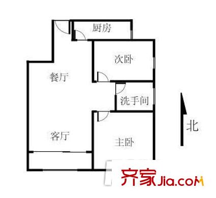 明發(fā)濱江新城一期戶型圖戶型圖 2室 2室2廳1衛(wèi)1廚