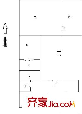 翠屏國際城戶型圖 戶型圖 3室 3室2廳2衛(wèi)1廚