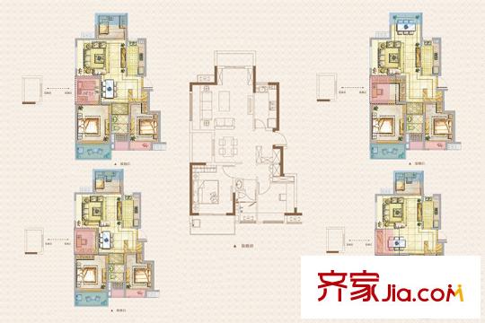 世茂夢享家項目A戶型 3室2廳1衛(wèi)1廚