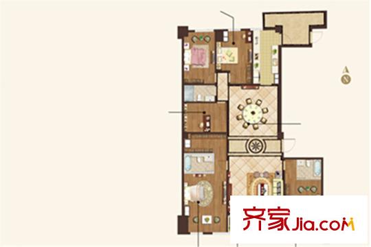 斯亞首府斯亞財(cái)富中心標(biāo)準(zhǔn)層C戶型 5室2廳3衛(wèi)1廚