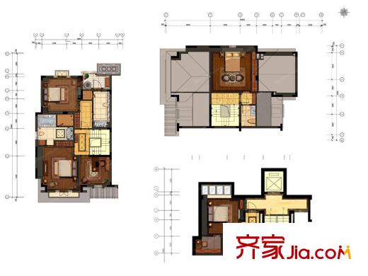 酈城御園四期86-91幢上層疊加別墅戶型 4室2廳2衛(wèi)1廚