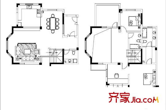 高湖道1幢標(biāo)準(zhǔn)層C1戶型 3室3廳2衛(wèi)1廚