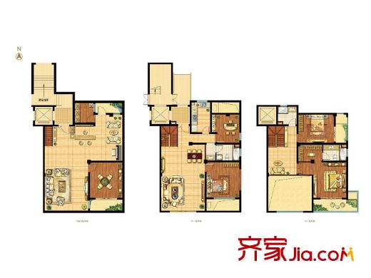 國(guó)信慧谷山居一期疊墅標(biāo)準(zhǔn)層A2戶(hù)型 5室5廳3衛(wèi)1廚