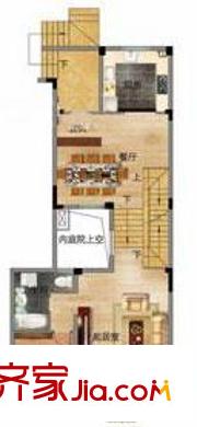 伴山香檳園一期1F-B戶(hù)型 1室2廳1衛(wèi)1廚