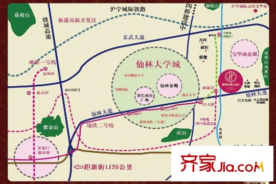 仙林國際花園交通區(qū)位圖