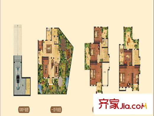 瑞景葉泊藍(lán)山一期獨(dú)棟別墅標(biāo)準(zhǔn)層D1戶型  5室2廳3衛(wèi)1廚