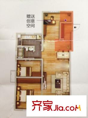百利廣場一期3#、4#標準層4A戶型 3室2廳1衛(wèi)1廚