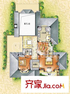 山河水依云區(qū)獨棟別墅二層T203戶型 5室2廳5衛(wèi)1廚