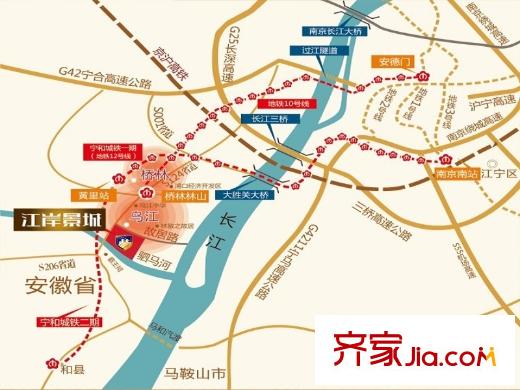 江岸景城交通圖