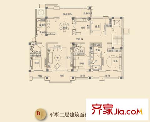 五礦九璽臺(tái)二期39幢B戶型 4室2廳2衛(wèi)1廚