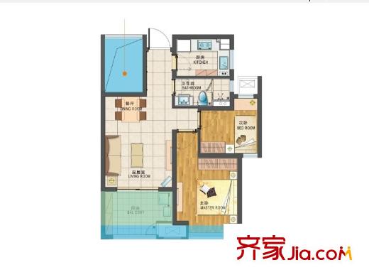新城香溢紫郡二期35號(hào)樓標(biāo)準(zhǔn)A戶型（售完） 3室2廳1衛(wèi)1廚