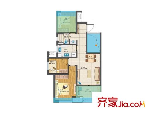 新城香溢紫郡二期35號(hào)樓標(biāo)準(zhǔn)B戶型 4室2廳1衛(wèi)1廚
