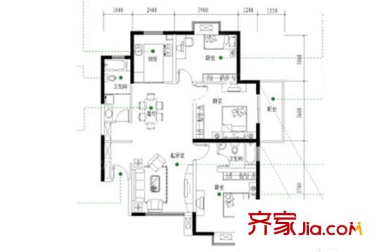 浦泰和天下G戶型 3室2廳2衛(wèi)1廚