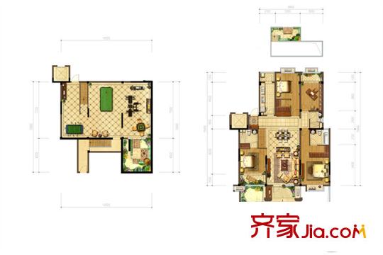 中海御山府二期61-69幢標(biāo)準(zhǔn)層A1戶型 4室2廳3衛(wèi)1廚