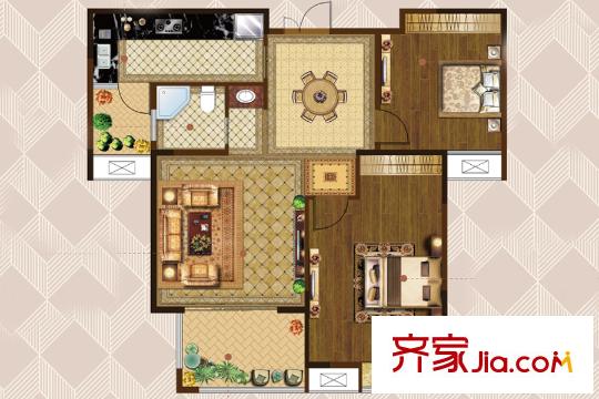 愛濤天岳城二期2#、5#標(biāo)準(zhǔn)層G戶型 2室2廳1衛(wèi)1廚