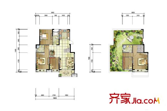 明發(fā)云庭一期04#標(biāo)準(zhǔn)層B1戶型 5室2廳3衛(wèi)1廚