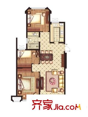 星葉楓情水岸一期7-9幢標(biāo)準(zhǔn)層C戶型 3室2廳1衛(wèi)1廚