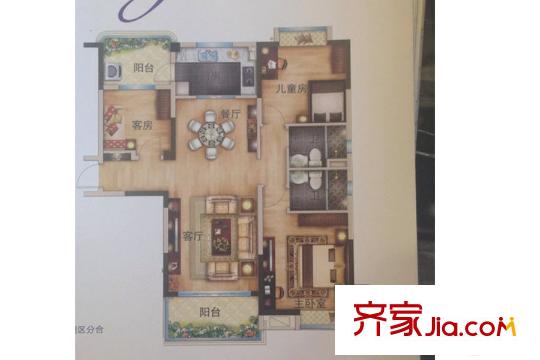 碧桂園城市花園二期星薈組團(tuán)花園洋房473A戶型 3室2廳2衛(wèi)1廚