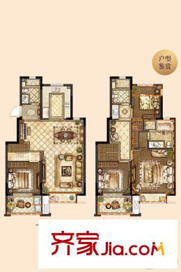 旭輝銀城白馬瀾山洋房標(biāo)準(zhǔn)層E2戶型 4室2廳3衛(wèi)1廚