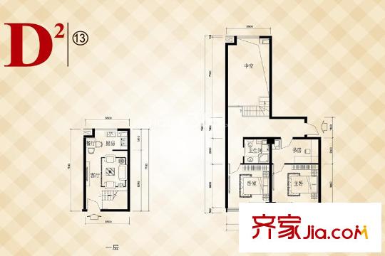 百家湖利源國(guó)際公館38#、39#標(biāo)準(zhǔn)層D戶(hù)型 3室2廳1衛(wèi)1廚