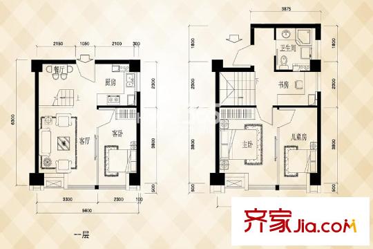 百家湖利源國(guó)際公館38#、39#標(biāo)準(zhǔn)層B戶(hù)型 4室2廳1衛(wèi)1廚
