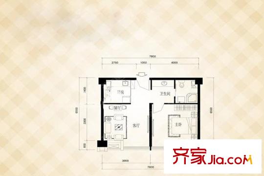 百家湖利源國(guó)際公館38#、39#標(biāo)準(zhǔn)層A戶(hù)型 1室1廳1衛(wèi)1廚