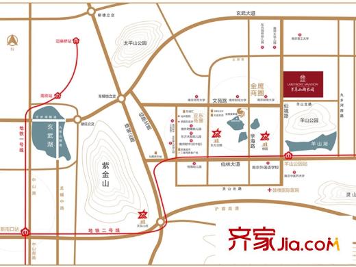 星葉羊山湖花園區(qū)位圖
