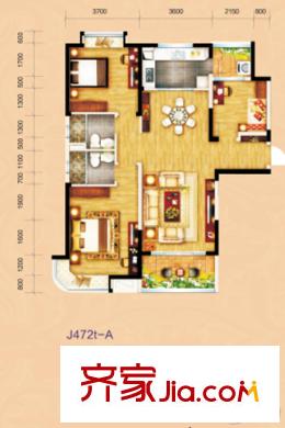 碧桂園鳳凰城二期翰林灣7#8#9#19#標準層J472-t戶型 3室2廳2衛(wèi)1廚