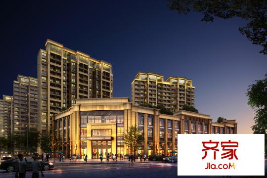 綠地新里悅峰公館沿街商業(yè)夜景透視
