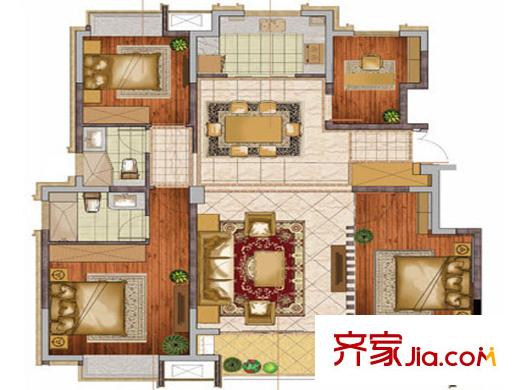 銀億東城十街區(qū)標(biāo)準(zhǔn)層C1戶型 3室2廳2衛(wèi)1廚