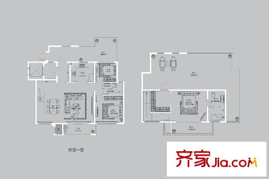 升龍公園道D地塊D01#、D05-D08#躍層Hf戶型 3室2廳2衛(wèi)1廚
