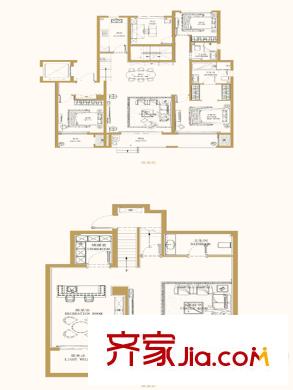 升龍公園道一期洋房G-03幢標(biāo)準(zhǔn)層H1戶型 4室2廳2衛(wèi)1廚
