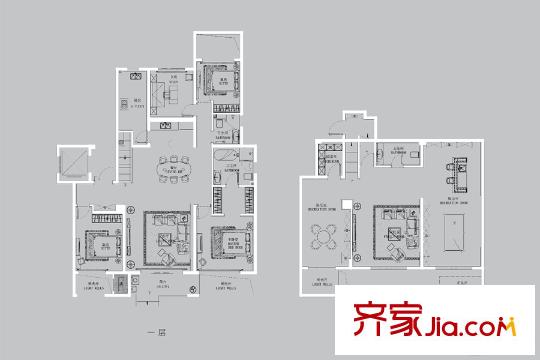 升龍公園道D地塊D01#、D05-D08#負一層與一層Ha戶型 4室2廳2衛(wèi)1廚