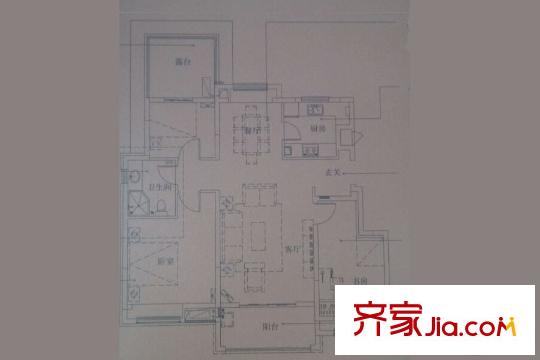 萬科璞悅山一期13幢、23幢標準層A戶型 3室2廳1衛(wèi)1廚