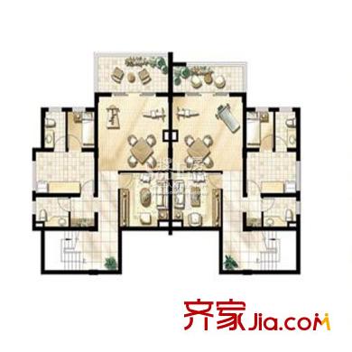 復(fù)地朗香別墅B4-1 3室1廳2衛(wèi)