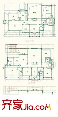 鴻信云深處08幢標準層E戶型圖 5室3廳1廚