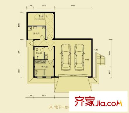 明發(fā)珍珠泉9號一期獨棟戶型A-5 地下一層 2室1衛(wèi)