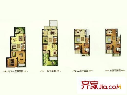 鳳凰山莊一期01-20幢聯(lián)排C1戶型  5室3廳3衛(wèi)1廚