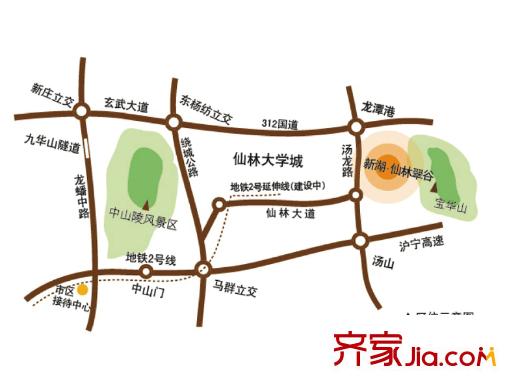 新湖仙林翠谷區(qū)位圖