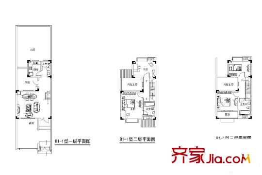鴻信大宅門二期紫霄園17幢B1-1戶型  4室2廳3衛(wèi)1廚
