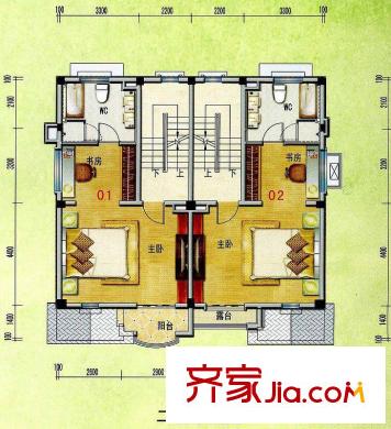 碧桂園如山湖城二期二層G3戶型 2室1衛(wèi)1廚