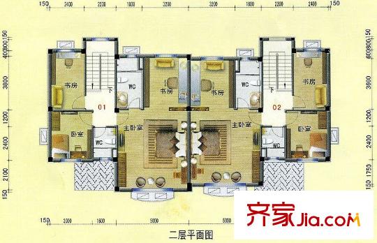 碧桂園如山湖城二期二層W-d戶型 4室1廳2衛(wèi)