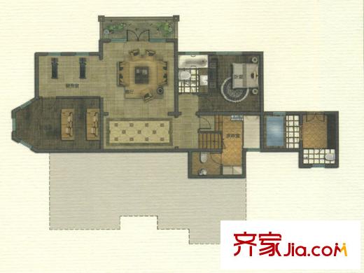 高德莊園一期017幢D戶型首層 3室2廳2衛(wèi)