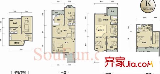 山水華門(mén)戶(hù)型圖淺水灣K 6室5廳4衛(wèi)1廚