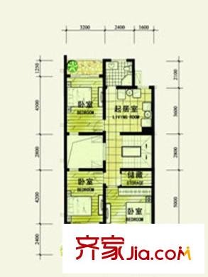 頤和南園別墅戶型圖一期別墅二層S1戶型 4室2廳3衛(wèi)1廚