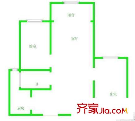 水月秦淮戶型圖戶型圖 2室 2室2廳2廚