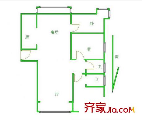 水月秦淮戶型圖戶型圖 3室 3室2廳2衛(wèi)1廚